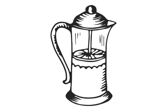 Download French Press Sketch. Simple Home Coffee - Simple Collection