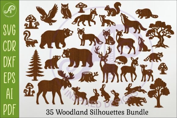 Download Woodland Animals SVG Bundle X 35 Shapes - Svg Collection