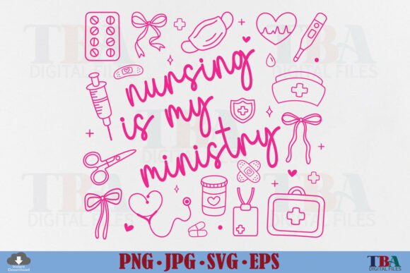 Download Trendy Nurse, Nursing is My Ministry Svg - Svg Collection