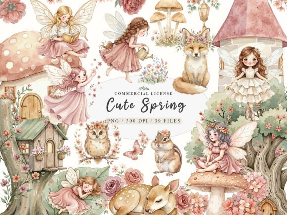 Download Cute Spring Fairy &amp; Woodland Animals Png - Woodland animals png Collection