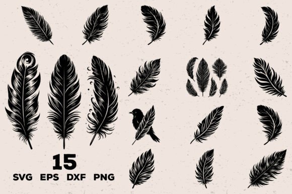 Download Feather SVG Bundle, Boho Bird Feather - Svg Collection