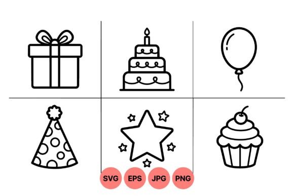 Download Birthday Party Icon Line Art - Premium Resources