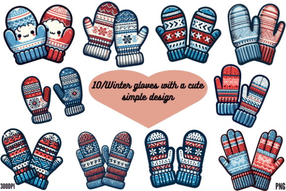 Download Winter Gloves with a Cute Simple Design - Premium Bundle