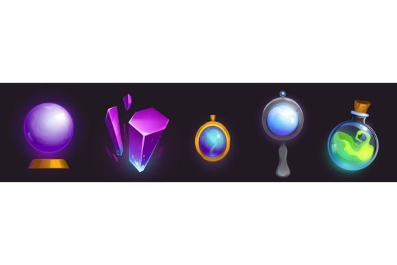 Download Magic Amulet Crystal Mirror Sphere and Potion - Amulet Collection