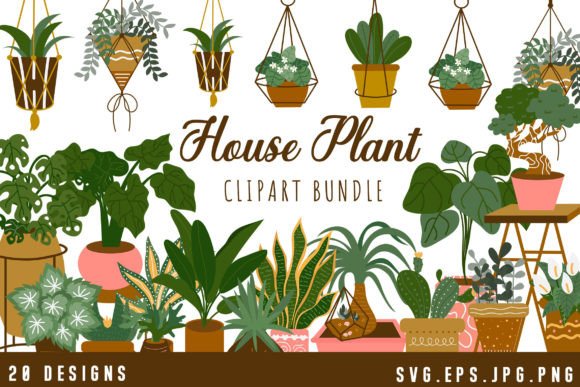 Download Potted House Plant Clipart SVG Bundle - Svg Collection