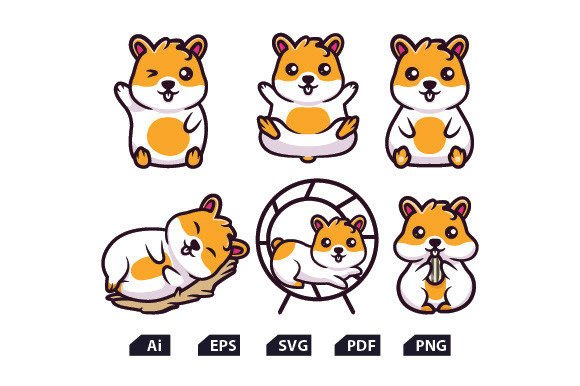 Download Cute Hamster Kawaii Bundle SVG - Svg Collection