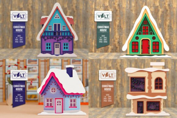 Download Cute Christmas House 3D SVG BUNDLE - Svg Collection