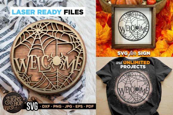 Download Welcome Spider Web | Halloween SVG Sign - Web Collection