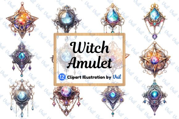 Download Witch Amulet Clipart Watercolor Bundle - Amulet Collection