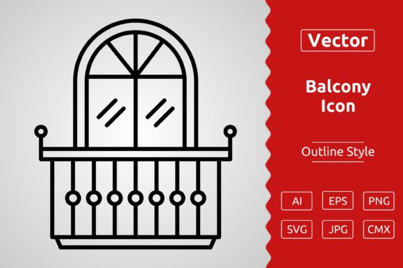 Download Vector Balcony Outline Icon Design - Balcony Collection