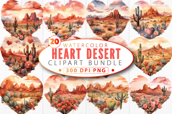 Download Watercolor Heart Desert Clipart Bundle - Premium Resources