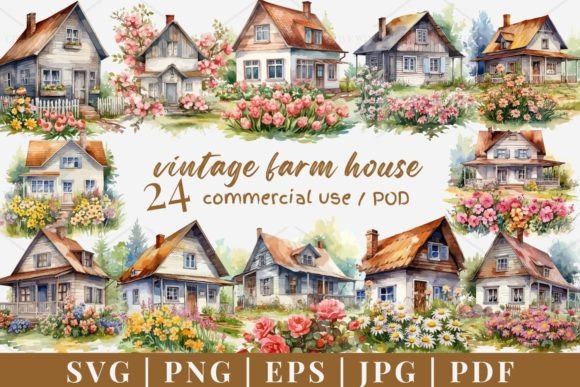 Download 24 Farm House Vector, SVG, PNG 975 - Svg Collection
